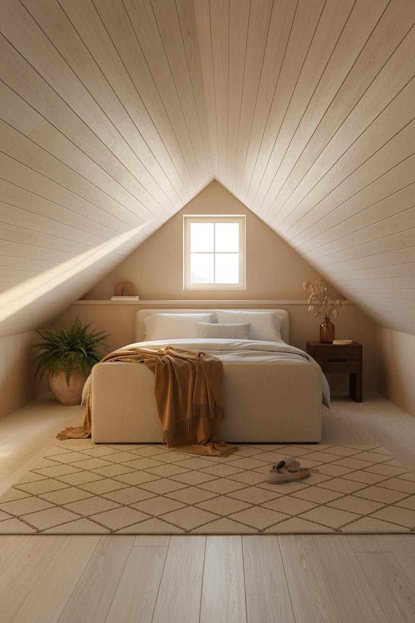 Low Ceiling Attic Bedroom Slanted Walls Botanical