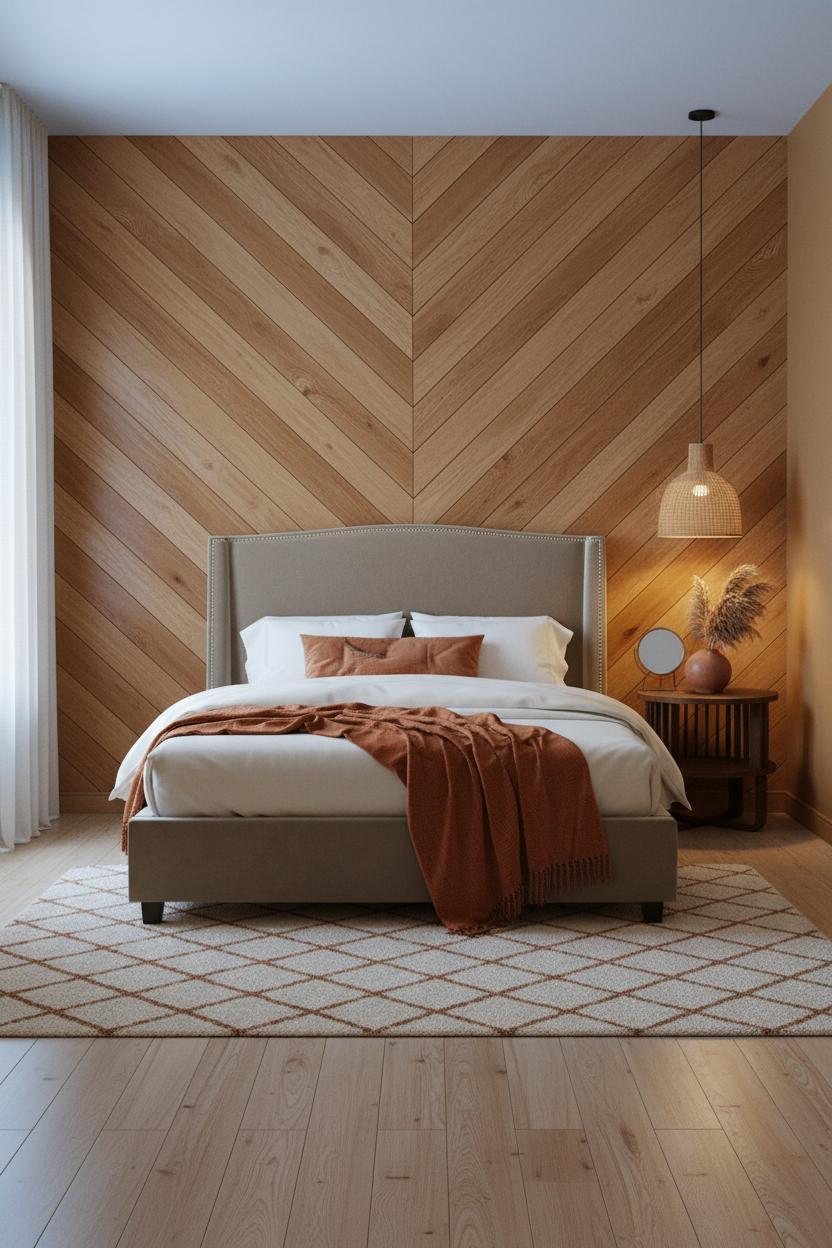 Cute Bedroom Ideas Small Rooms Herringbone Accent