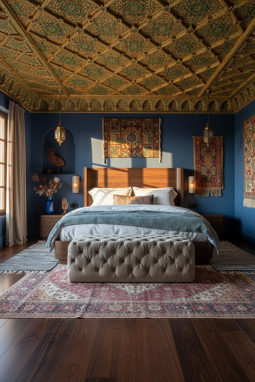 Maximalist Bedroom Moroccan Jewel Tones