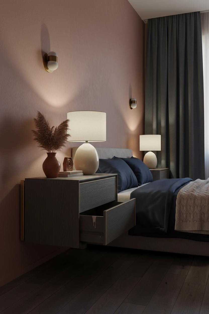 Nightstand Makeover Painted Charcoal Grey