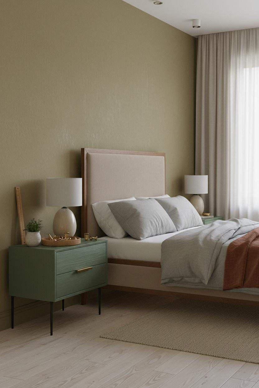 Ikea Nightstand Makeover Painted Forest Green