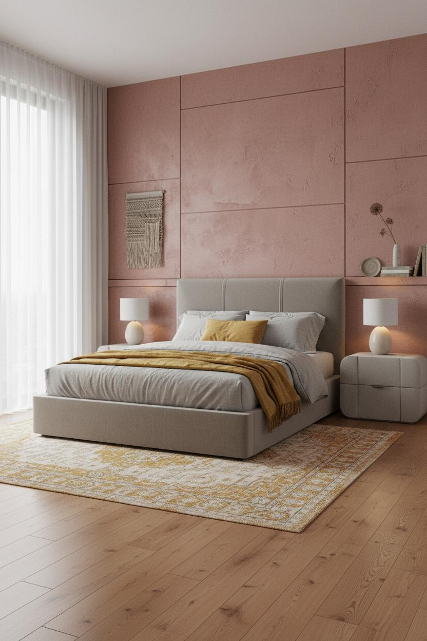 Luxury Bedroom Japandi Textured Plaster