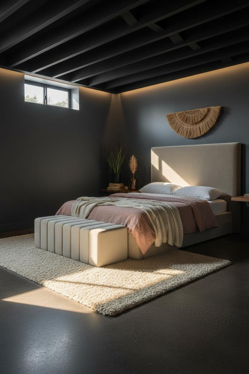 Basement Guest Bedroom Budget Cozy Design