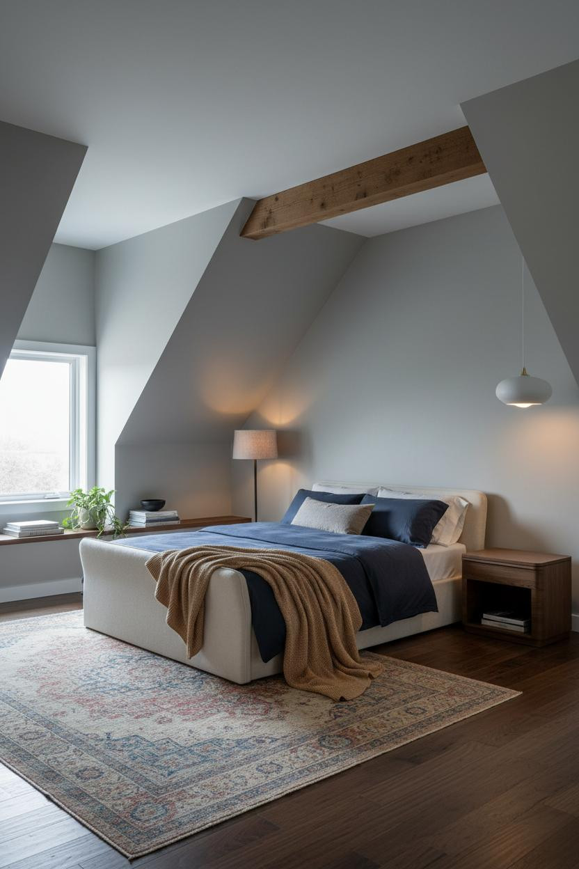 Slanted Ceiling Bedroom Attic Dormer