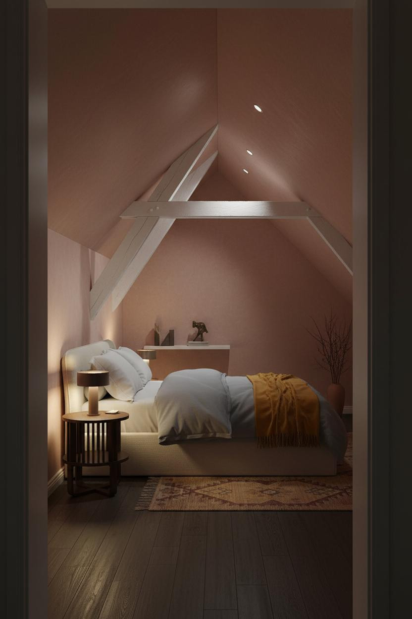 Slanted Ceiling Bedroom Attic Design