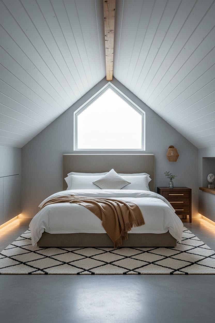 Slanted Ceiling Bedroom Attic Dormer