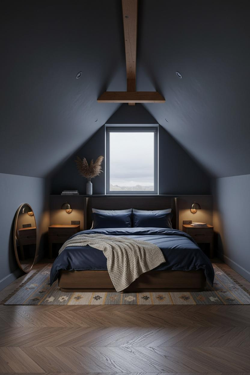 Slanted Ceiling Bedroom Attic Design