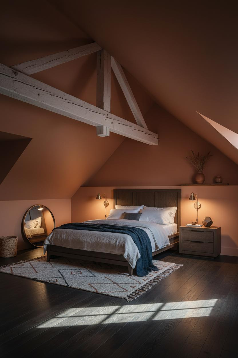 Slanted Ceiling Bedroom Attic Design