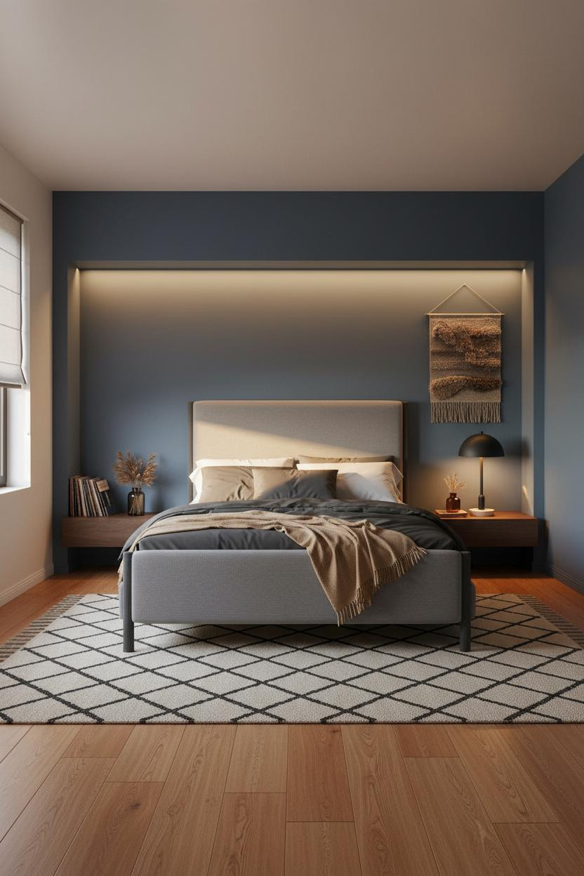 Men Bedroom Ideas Loft Aesthetic Feature Wall