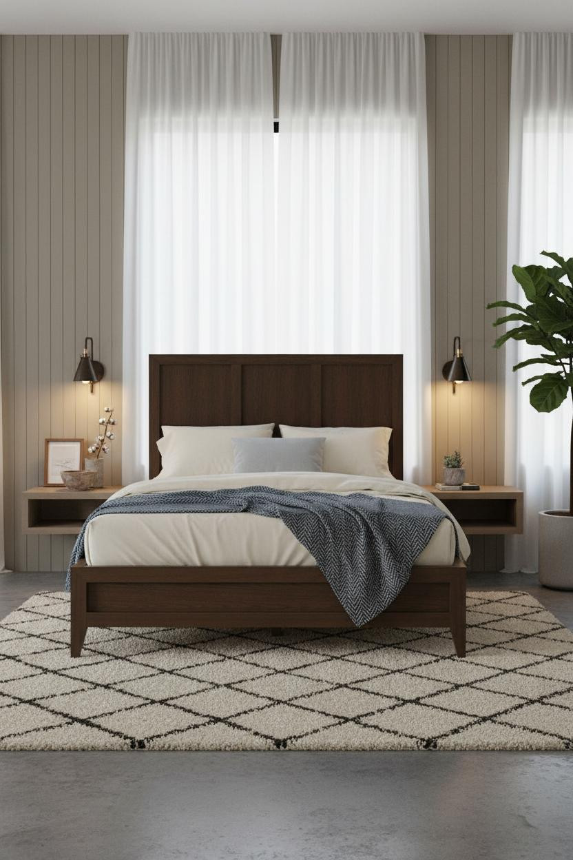 Single Bed Japandi Shiplap Design Bedroom