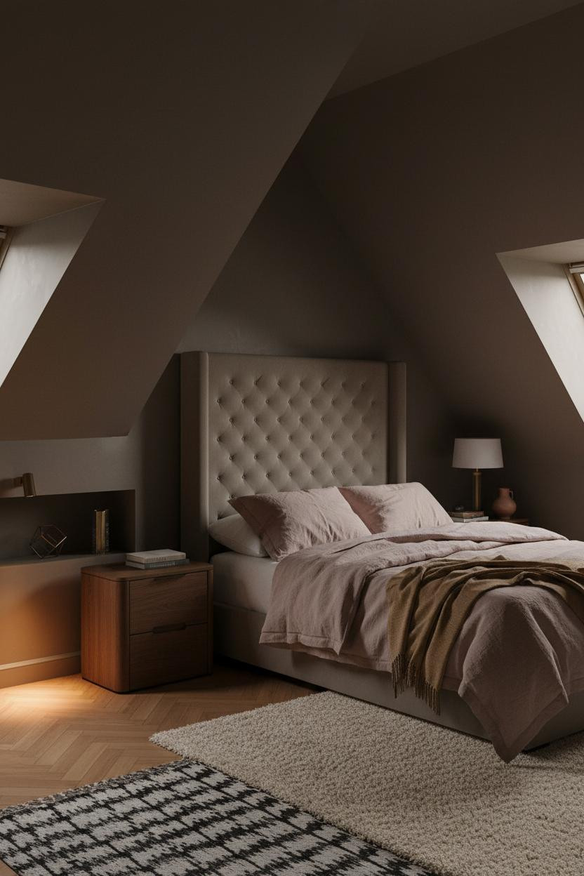 Attic Loft Bedroom Sloped Ceiling Boho