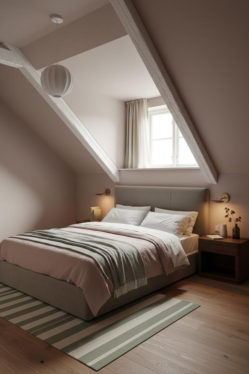 Attic Loft Bedroom Low Ceiling Scandi Design