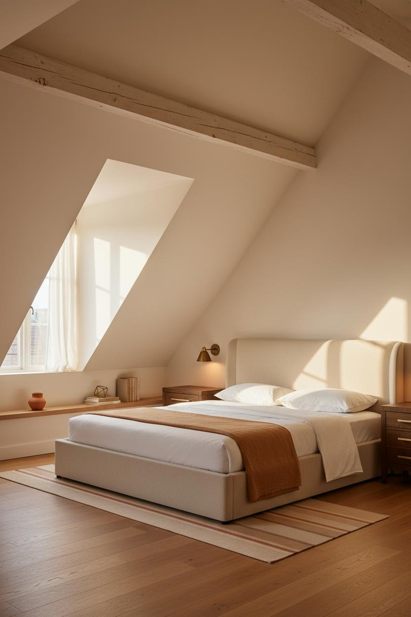 Attic Loft Bedroom Sloped Ceiling Dormer