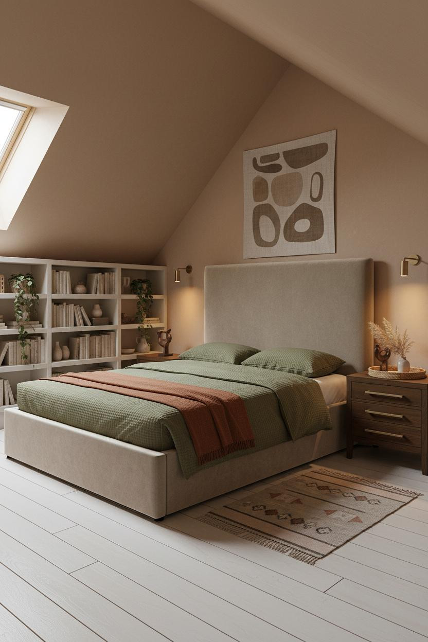 Attic Loft Bedroom Sloped Ceiling Shelving