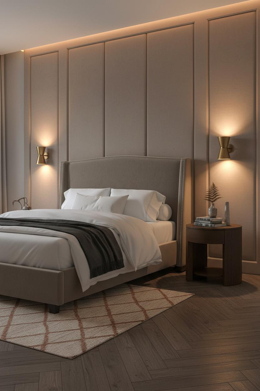 Earthy Moody Bedroom Clay Walls Amber Light
