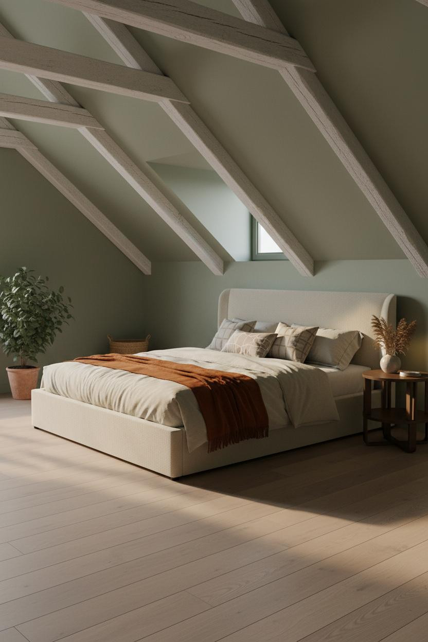 Green Neutral Bedroom Sage Attic Design