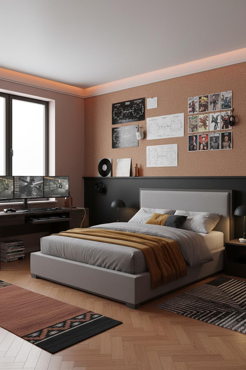 Teen Gaming Bedroom Boho Modern Gamer