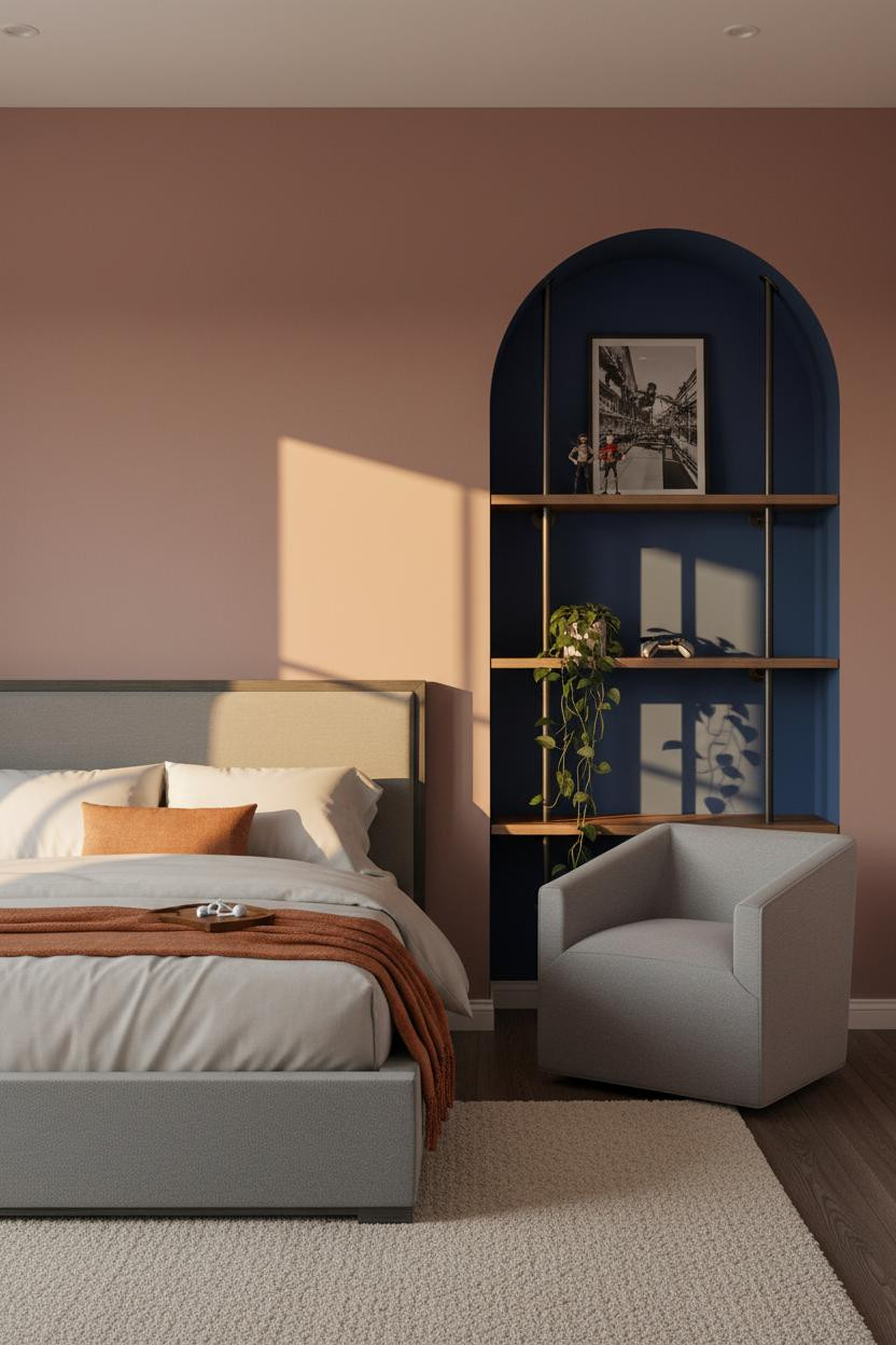 Teen Gaming Bedroom Loft Bed Cobalt Accent