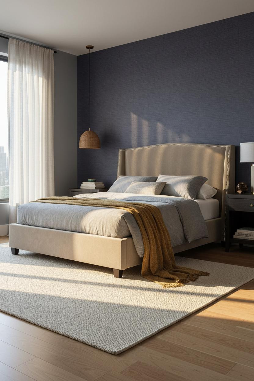 Moody Neutral Bedroom Coastal Modern
