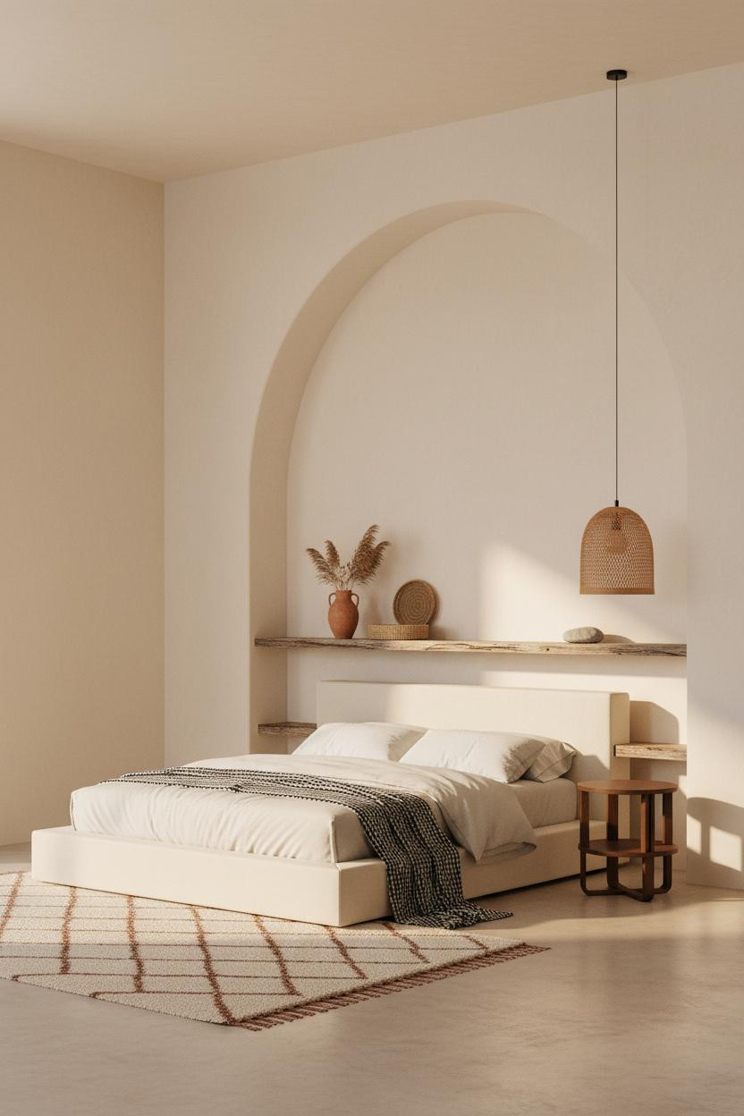 Coastal Bedroom Arched Alcove Neutral
