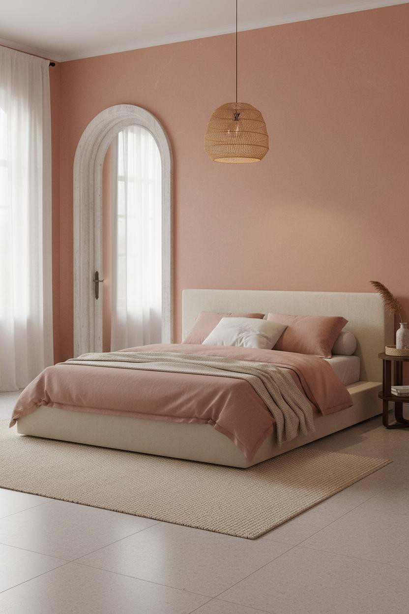 Cozy Coastal Bedroom Arched Doorway