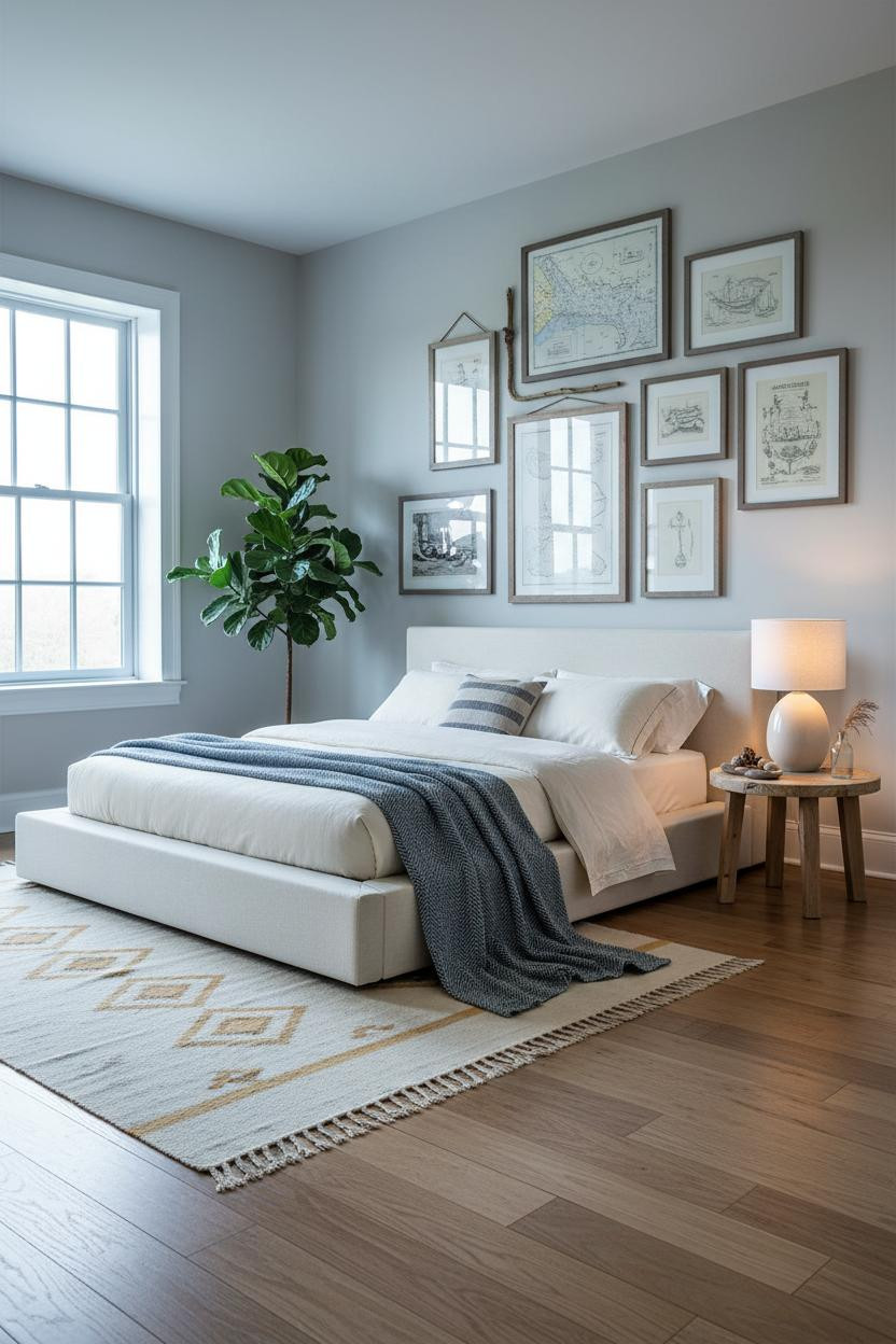 Coastal Bedroom Nautical Gallery Wall