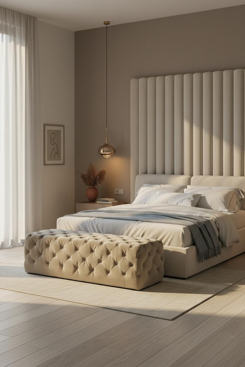 Classy Bedroom Luxury Upholstered Headboard