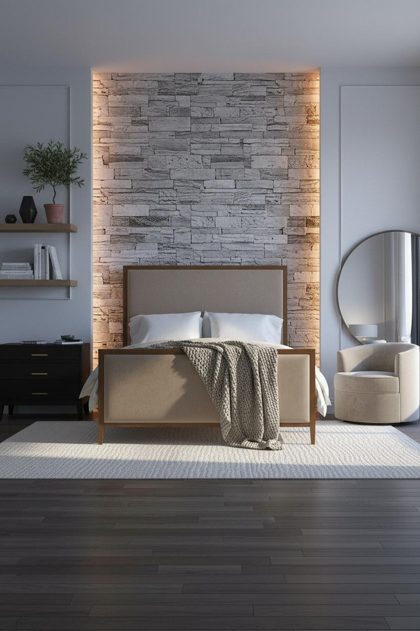 Classy Bedroom Luxury Stone Accent Master