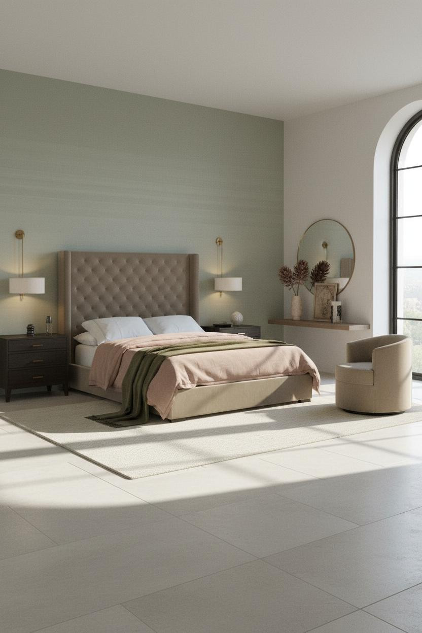 Classy Bedroom Luxury Sage Green Accent