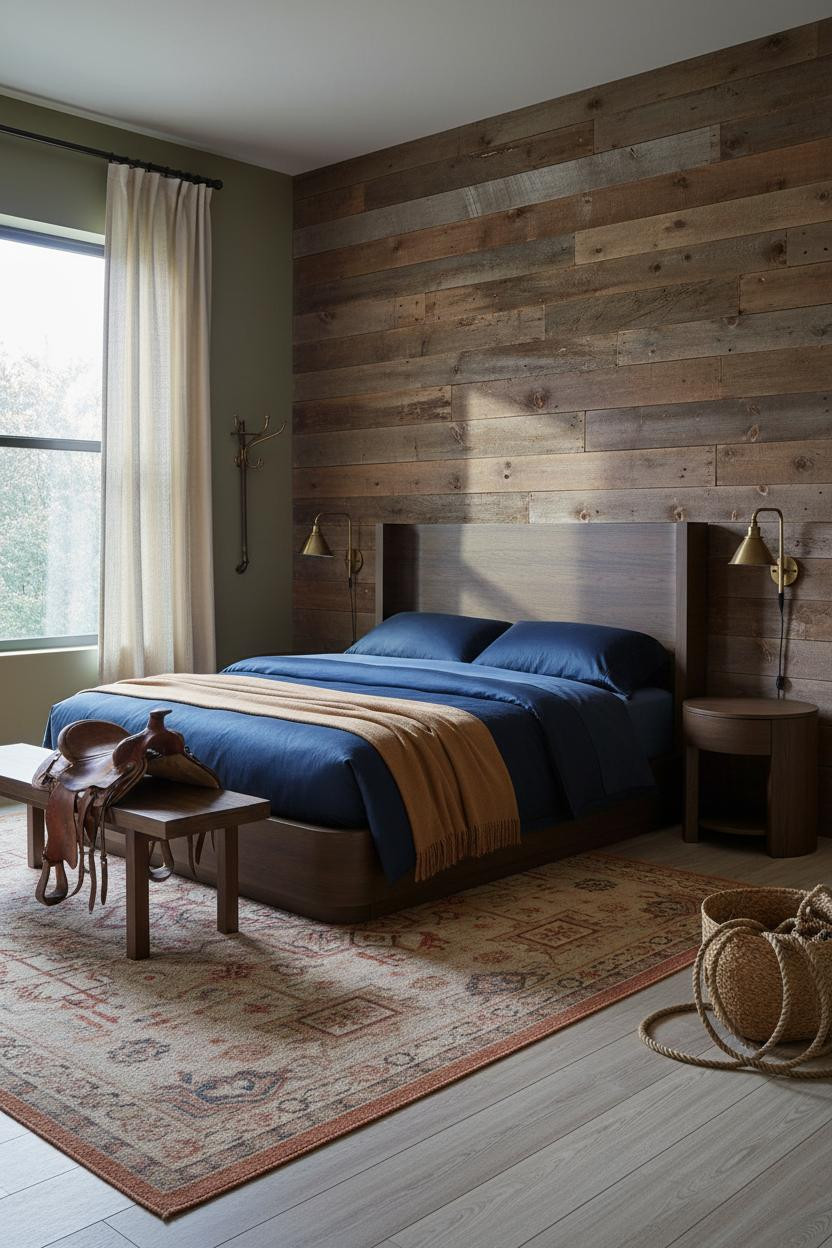 Western Chic Bedroom Ranch Reclaimed Wood
