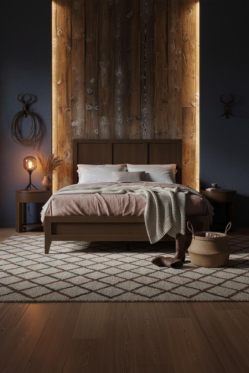Western Bedroom Ranch Reclaimed Wood