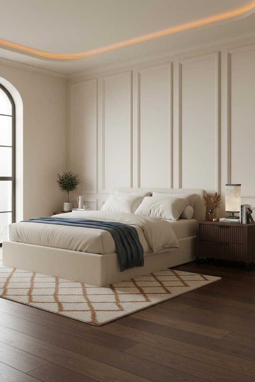 Girly Bedroom Mediterranean Board Batten Design