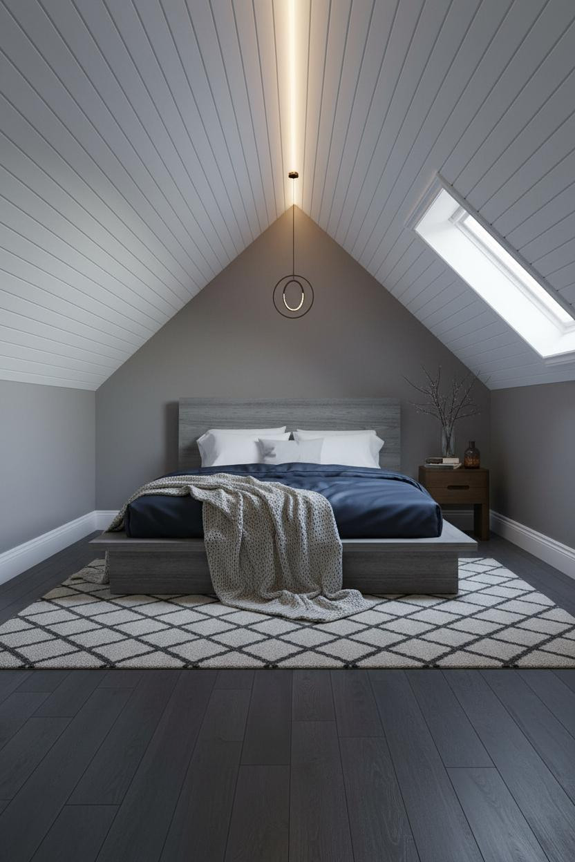 Attic Bedroom Angled Ceiling Dormer