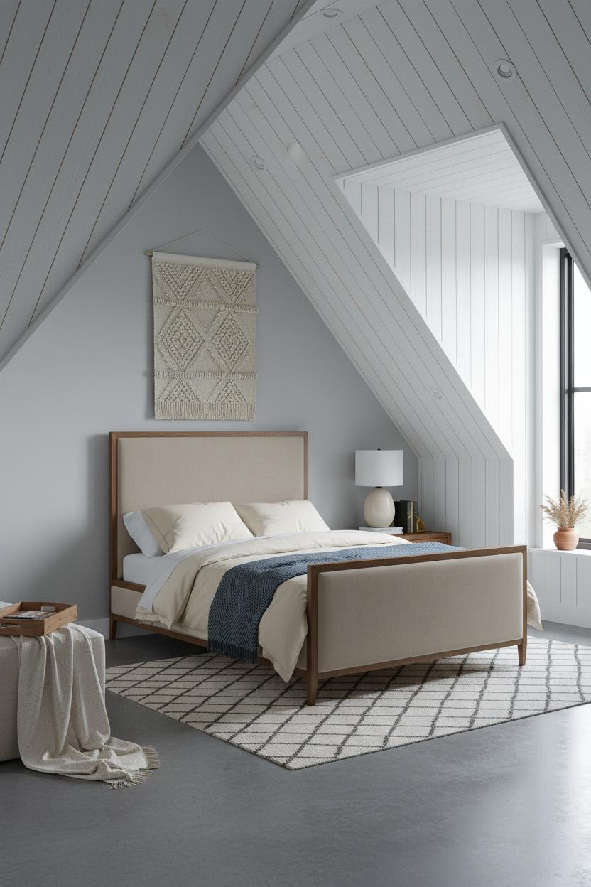 Attic Bedroom Angled Ceilings Dormer Window