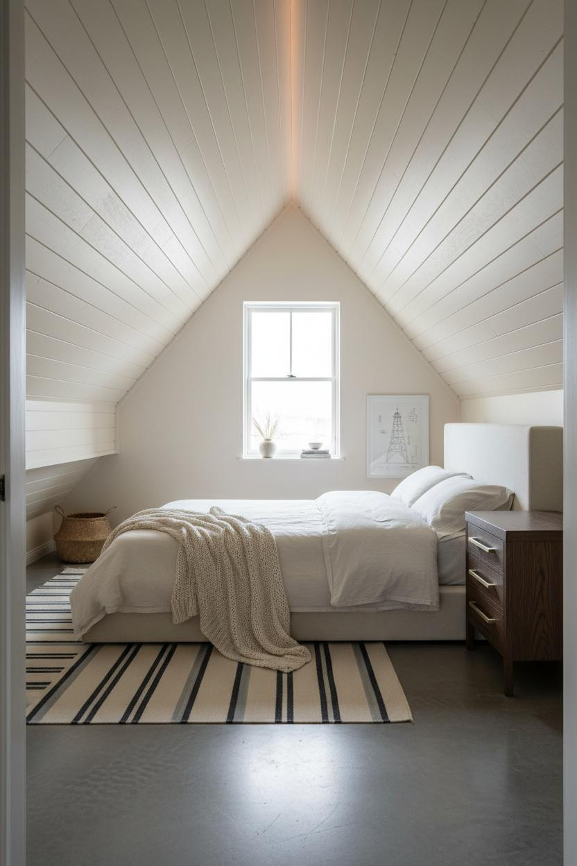 Attic Bedroom Angled Ceilings Dormer