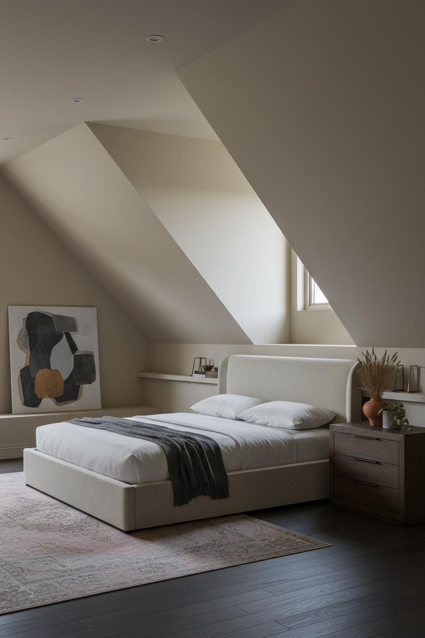 Attic Bedroom Angled Ceiling Dormer