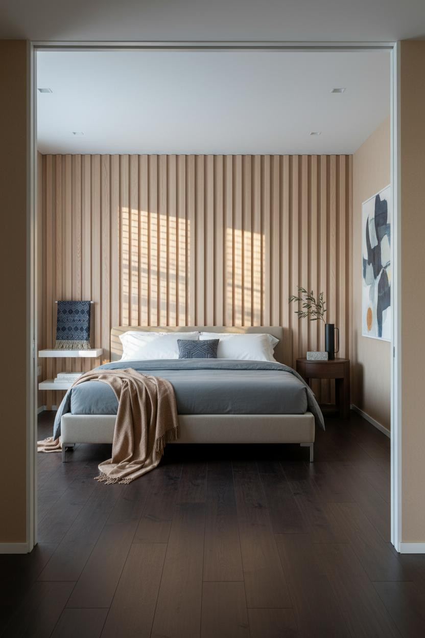 Zen Bedroom Cedar Wall Minimalist