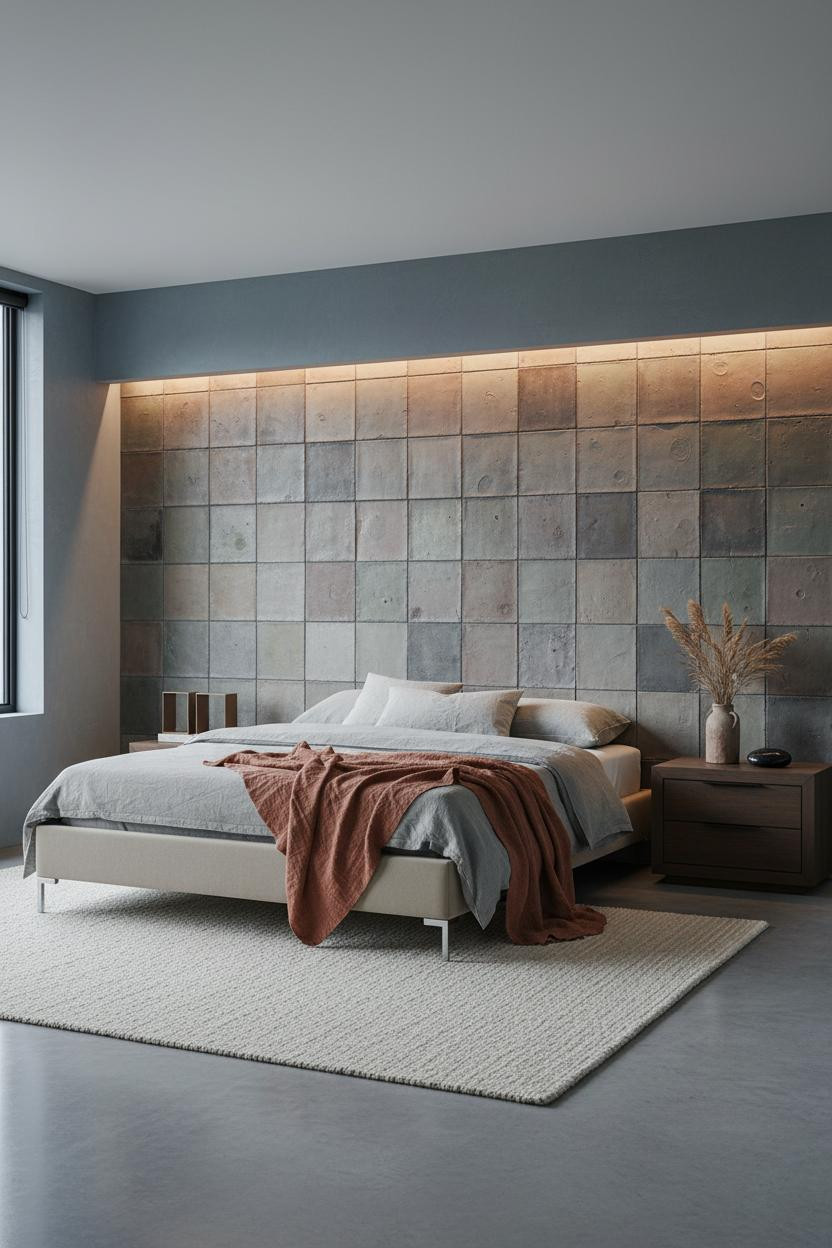 Zen Bedroom Ceramic Tile Headwall