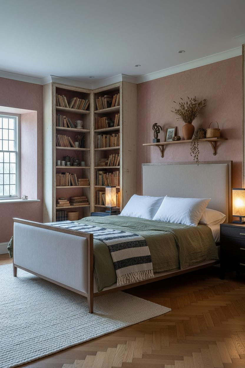 Cosy Cottage Bedroom Vintage Shelving