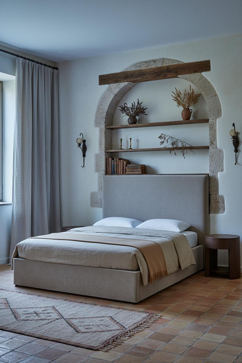 Cottage Bedroom Provencal Stone Alcove