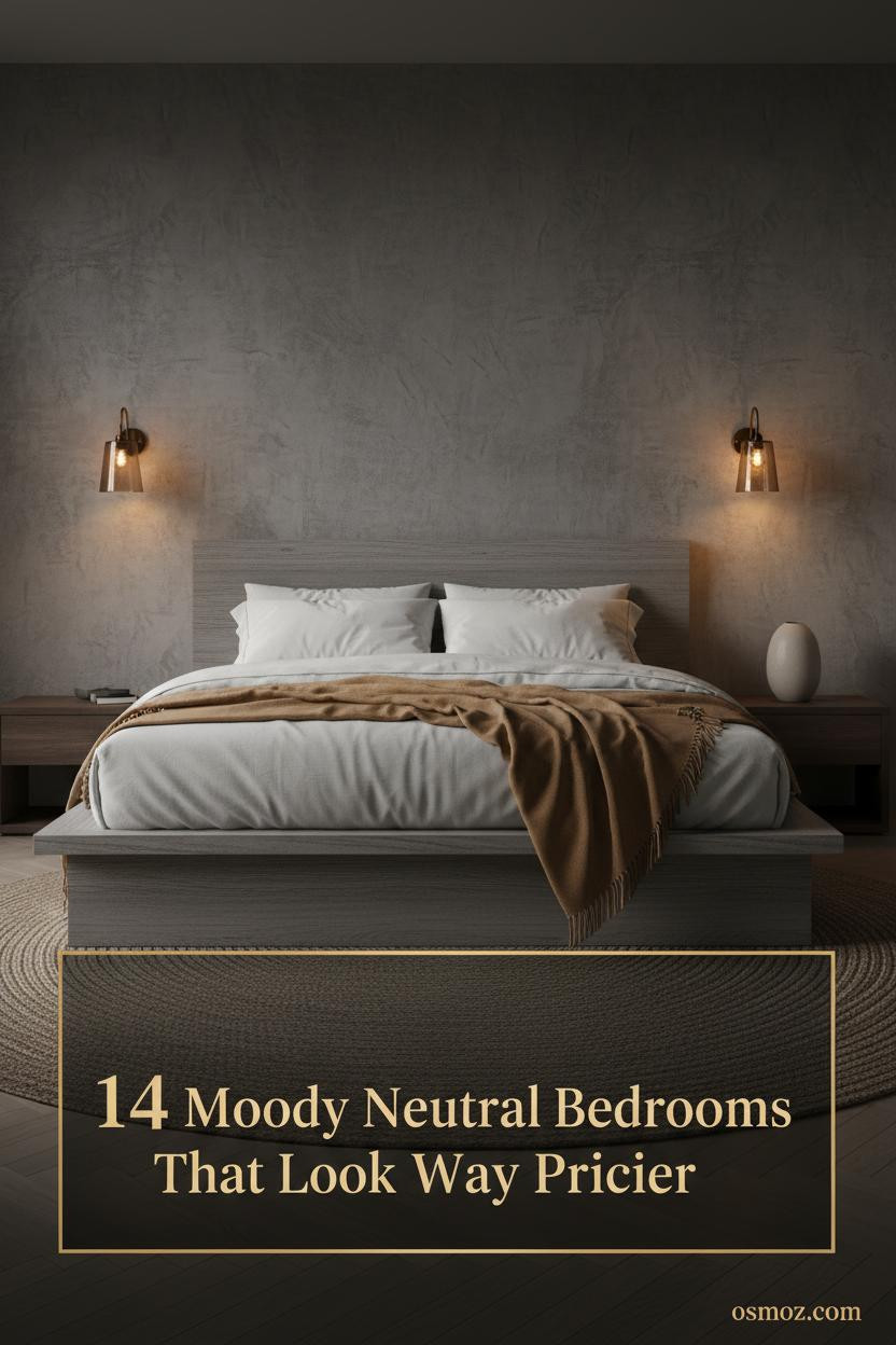 14+ Moody Neutral Bedrooms That Feel Dark but Still Pull You In