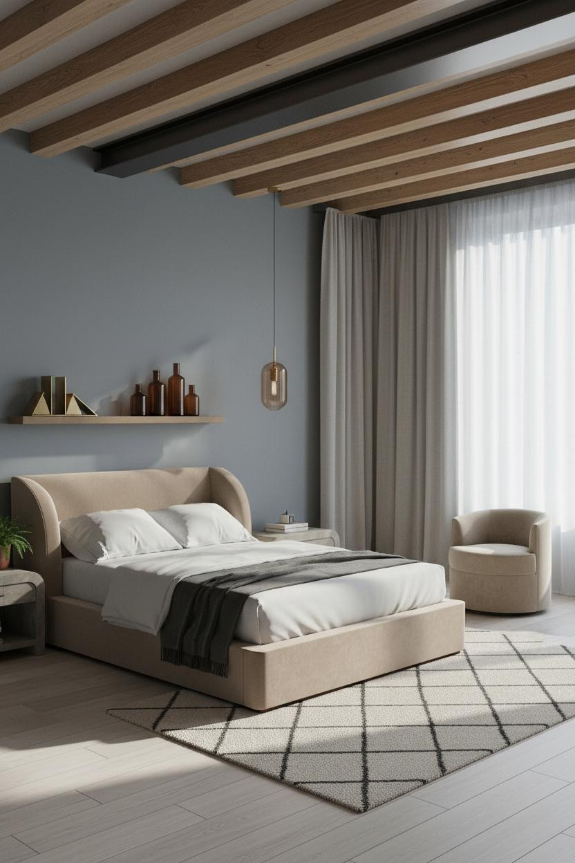 Eclectic Bedroom Aesthetic Exposed Beams