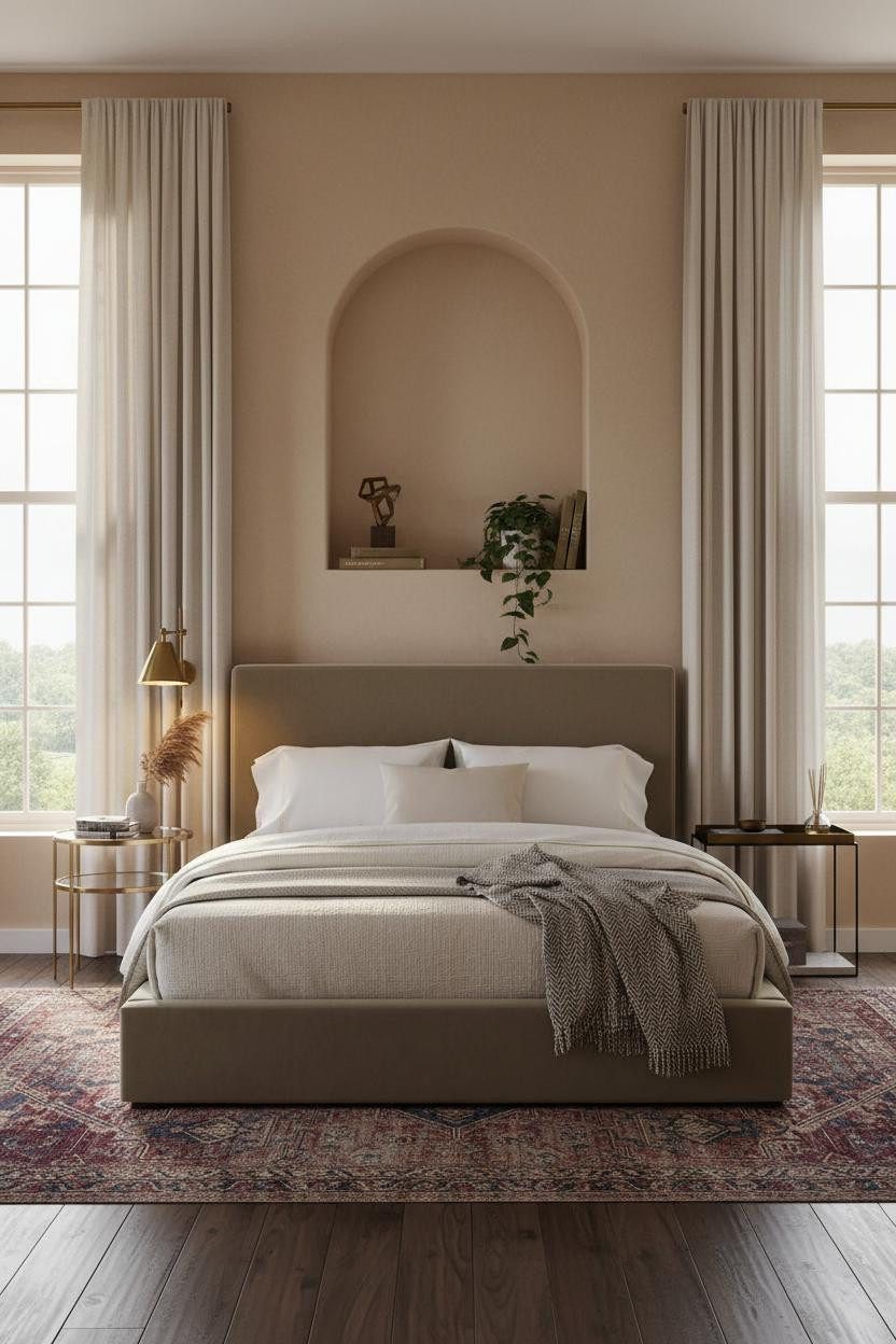 Eclectic Bedroom Aesthetic Warm Plaster