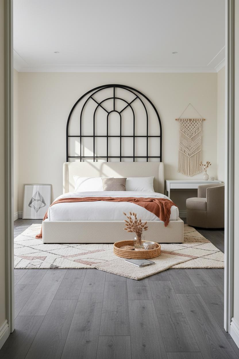 Trendy Teen Bedroom Black Headboard Design