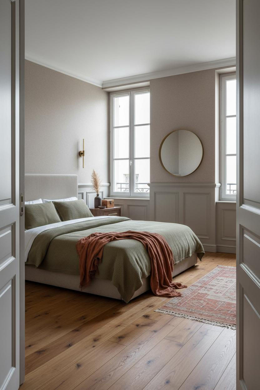 Parisian Bedroom Modern French Wainscoting