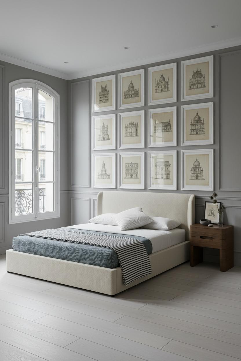 Parisian Bedroom Gallery Wall French Chic