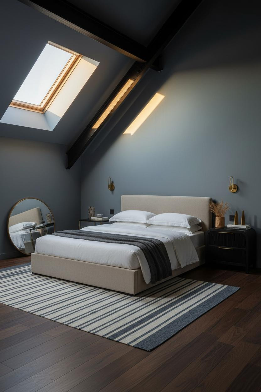 Loft Bedroom Skylight Steel Beam Design