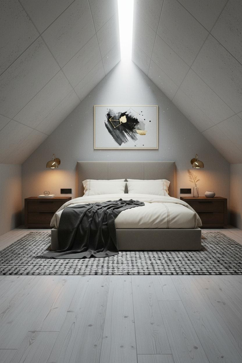 Loft Bedroom Nordic Sloped Ceiling