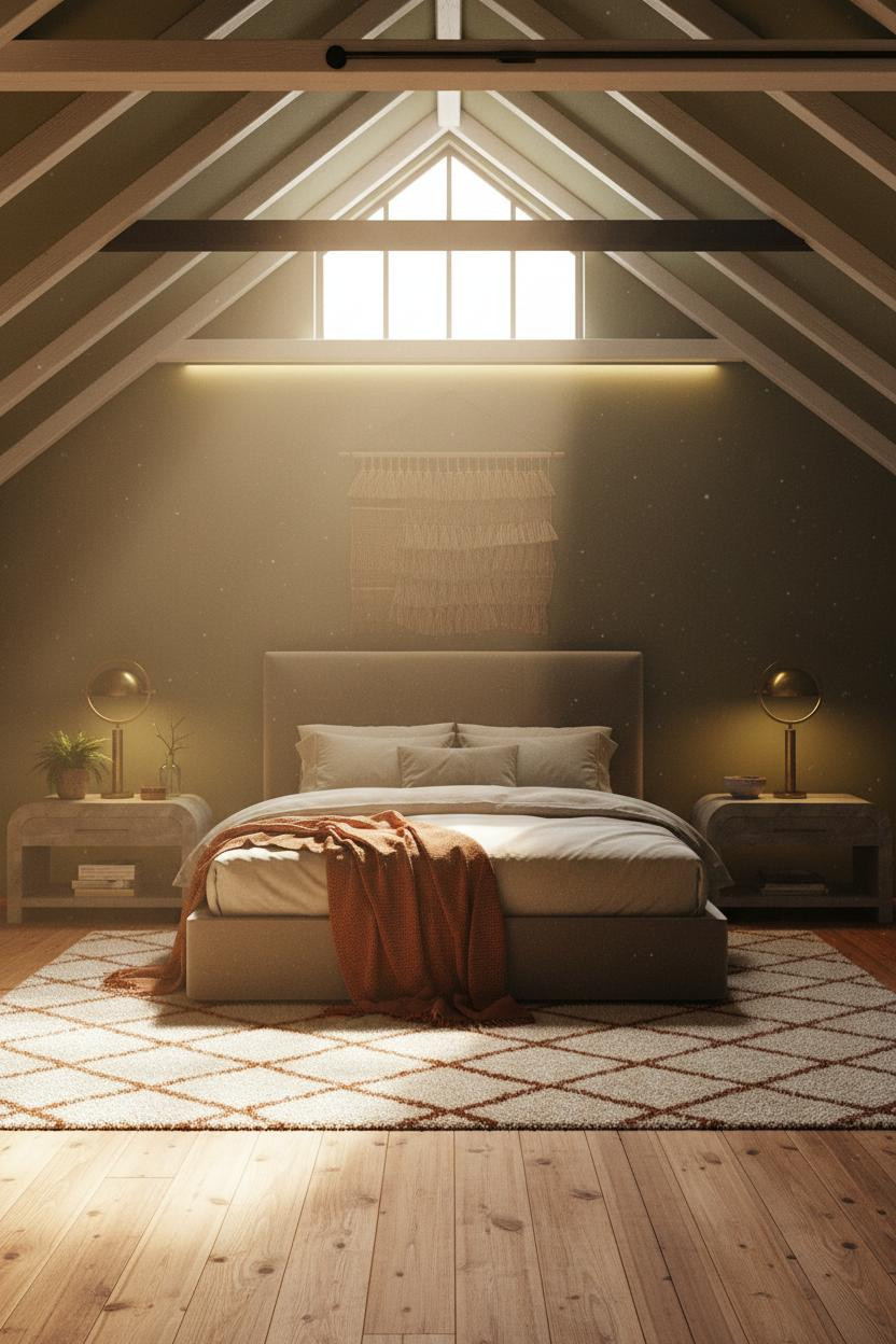 Loft Bedroom Sloped Ceiling Boho Modern