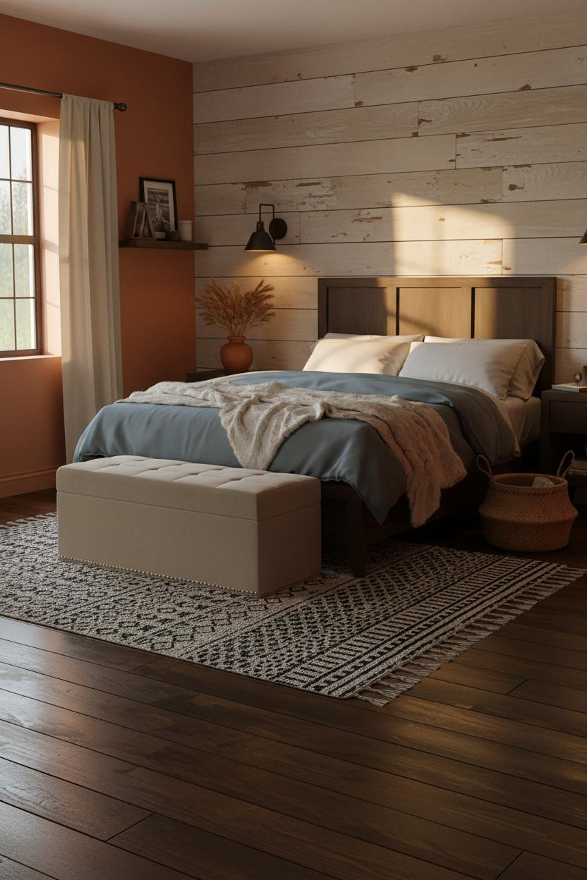 Country Bedroom Farmhouse Shiplap Design